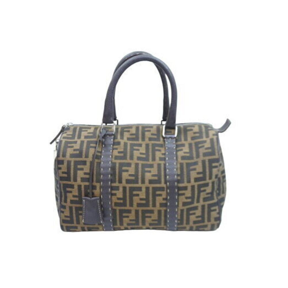 FENDI Zucca Boston bag brown canvas leather